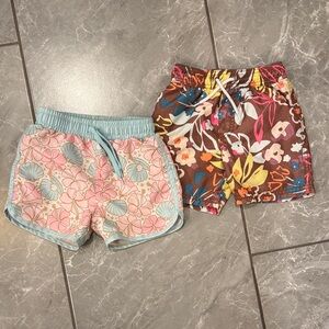 Floral Toddler Boy’s Swim Shorts - Set of Two